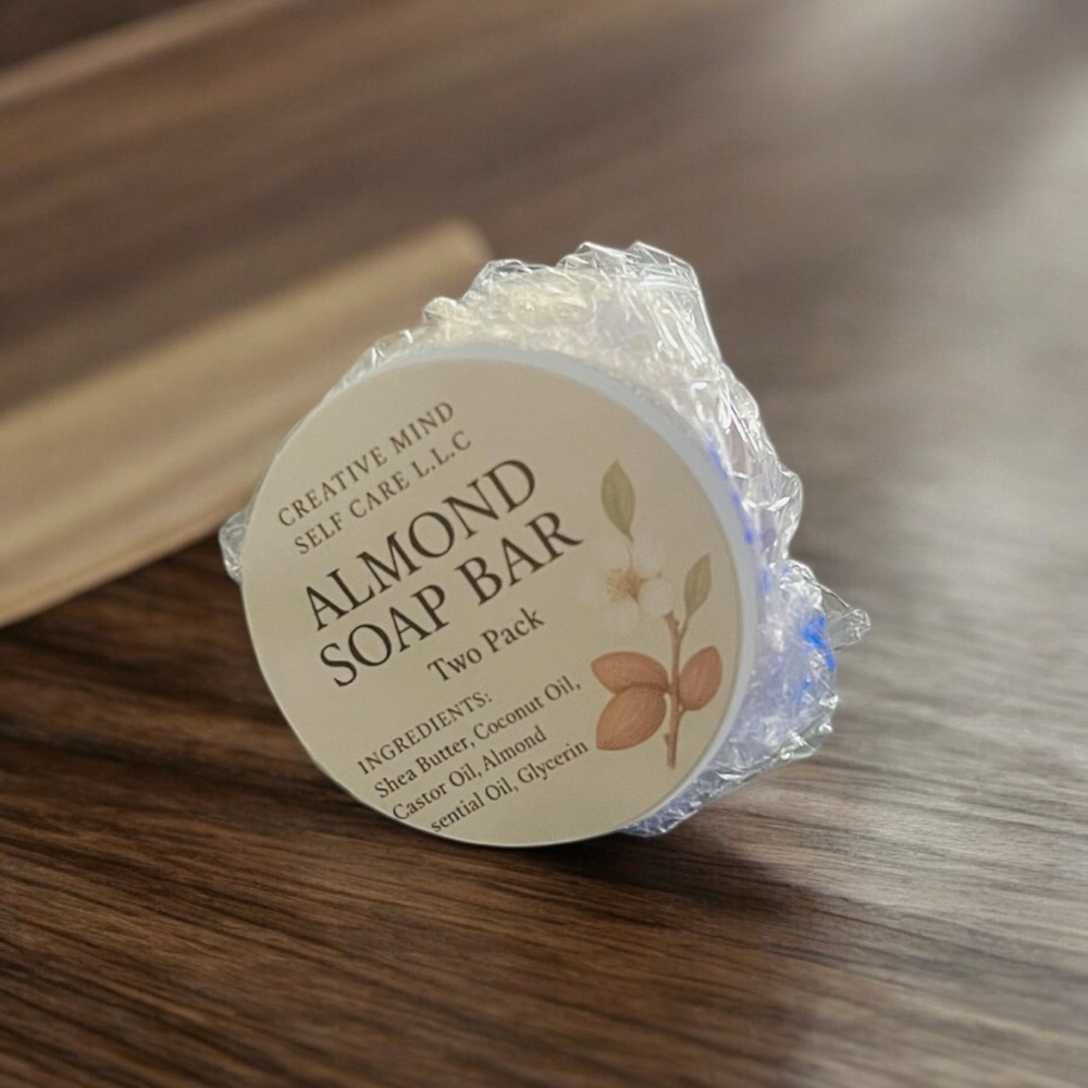 Handcrafted Almond soap bar 2 pack